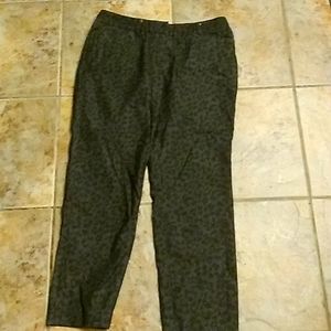 Larry Levine black leopard print trouser pants sz 8